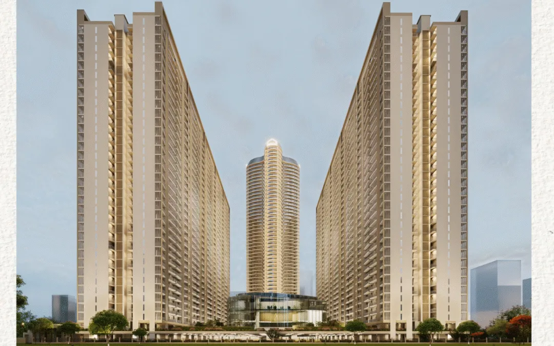 Gaurs Aspire Centurian Park architectural rendering showcasing the modern design of the new 3 & 4 BHK apartment towers in Greater Noida West.